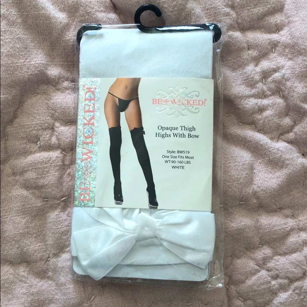 NWT Be Wicked White Thigh Highs